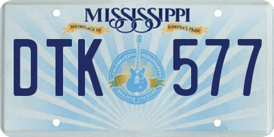 MS license plate DTK577