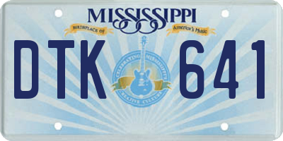 MS license plate DTK641