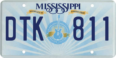MS license plate DTK811