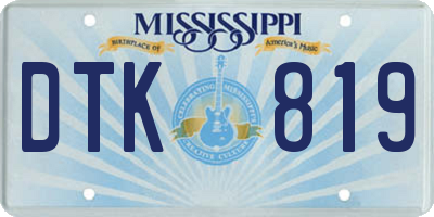 MS license plate DTK819