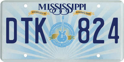 MS license plate DTK824
