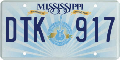 MS license plate DTK917