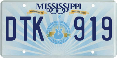 MS license plate DTK919