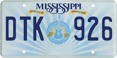 MS license plate DTK926
