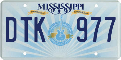 MS license plate DTK977