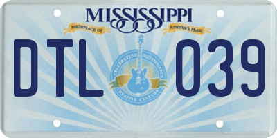 MS license plate DTL039