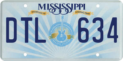 MS license plate DTL634