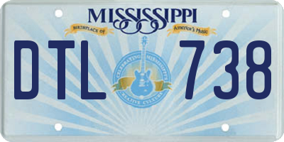 MS license plate DTL738