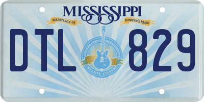 MS license plate DTL829