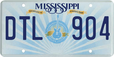 MS license plate DTL904