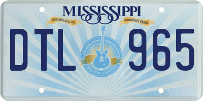 MS license plate DTL965