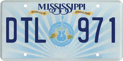 MS license plate DTL971