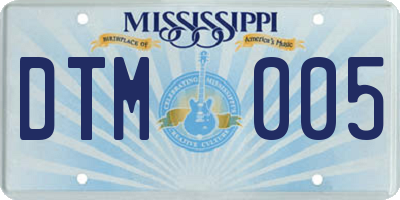 MS license plate DTM005