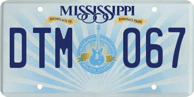 MS license plate DTM067