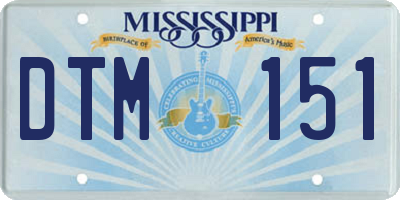 MS license plate DTM151