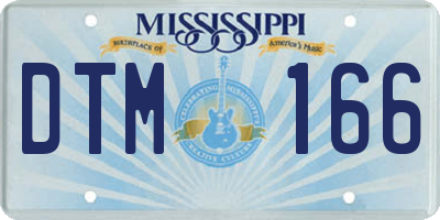MS license plate DTM166