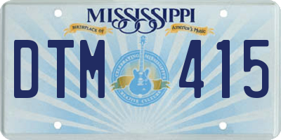 MS license plate DTM415