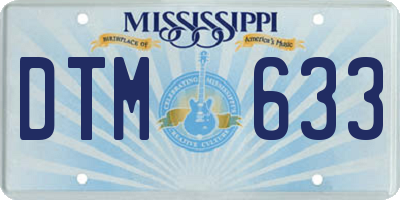 MS license plate DTM633
