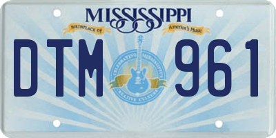 MS license plate DTM961
