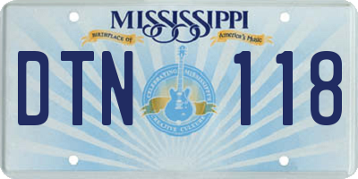 MS license plate DTN118