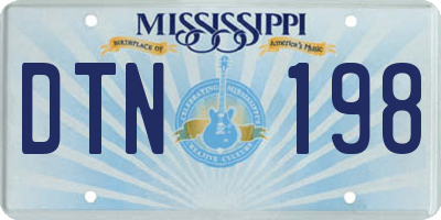 MS license plate DTN198