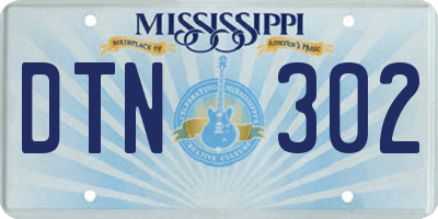 MS license plate DTN302