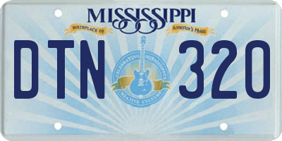 MS license plate DTN320