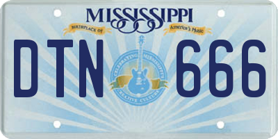 MS license plate DTN666