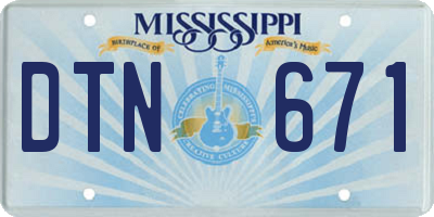 MS license plate DTN671