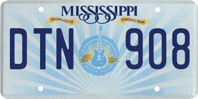 MS license plate DTN908