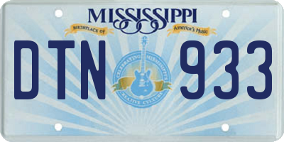 MS license plate DTN933