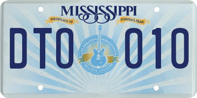 MS license plate DTO010