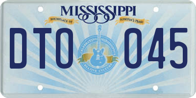 MS license plate DTO045