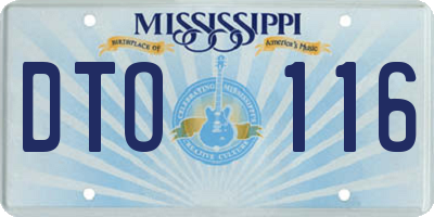 MS license plate DTO116