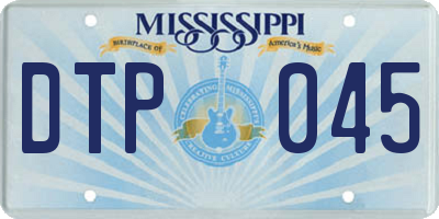 MS license plate DTP045