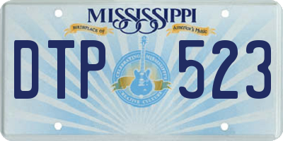 MS license plate DTP523