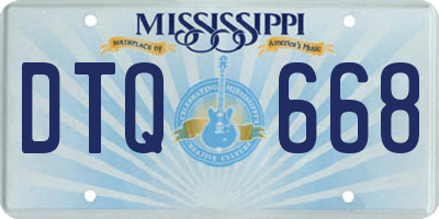 MS license plate DTQ668