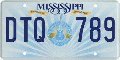 MS license plate DTQ789