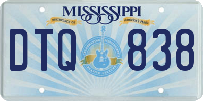 MS license plate DTQ838