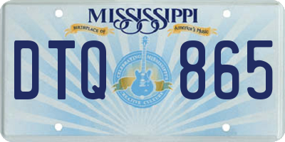 MS license plate DTQ865