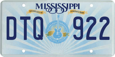 MS license plate DTQ922