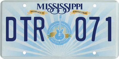 MS license plate DTR071