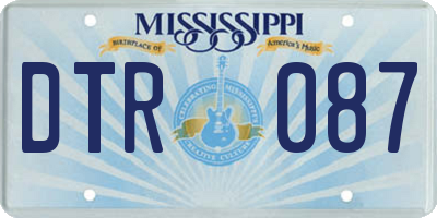 MS license plate DTR087