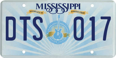 MS license plate DTS017