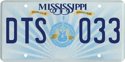 MS license plate DTS033