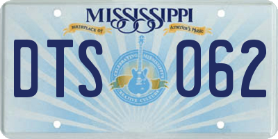 MS license plate DTS062