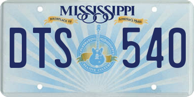 MS license plate DTS540
