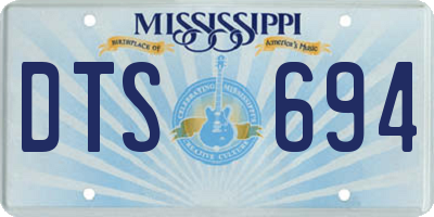 MS license plate DTS694