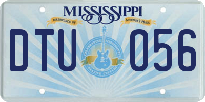 MS license plate DTU056