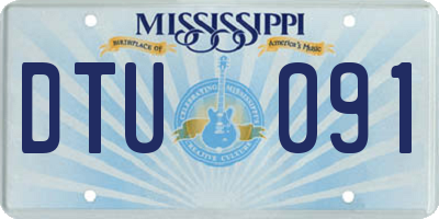MS license plate DTU091